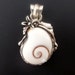 Handmade Sterling Silver White Shiva Eye Shell Pendant - Silver Cats Eye Pendant - One of a Kind Shiva Eye Pendant