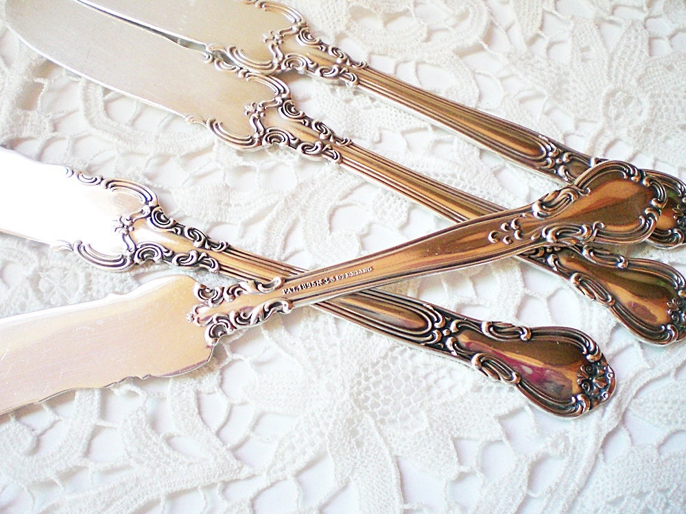 Sterling Silver Butter Knives Vintage Gorham Chantilly