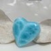 Larimar heart cabochon, gorgeous aquamarine Larimar gemstone - 58.5 ct
