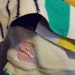 Hudson Bay Blanket Vintage with green satin trim