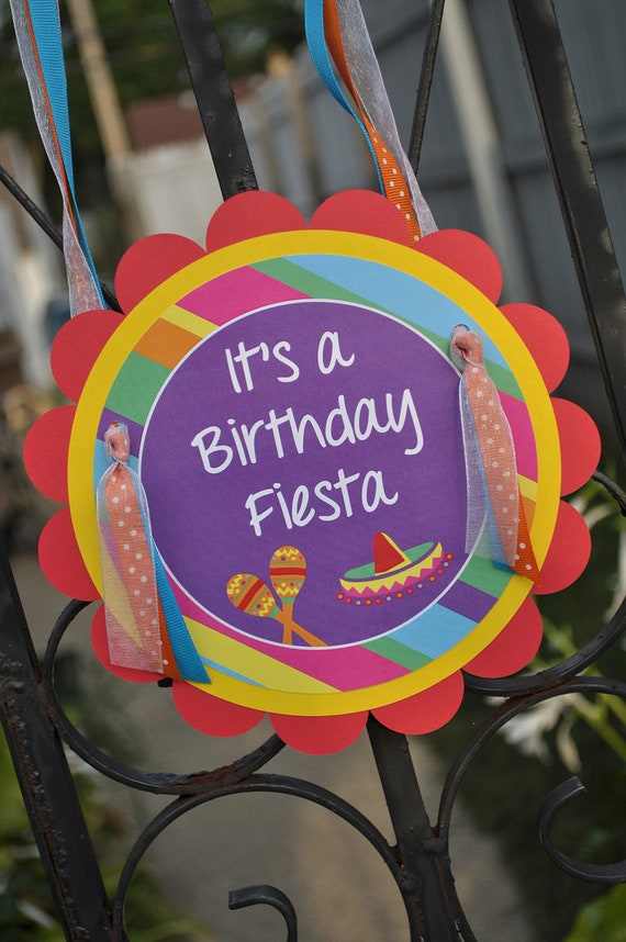 Fiesta Birthday Party Door Sign, Party Sign, Cinco De Mayo Party, Welcome Sign, 1st Birthday - Girls or Boys Birthday Party Decorations Il_570xn