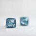 tiny square post earrings in sparkly ice blue -on sale-