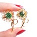 Vintage Flower Pins - Set of Two Light Green Rhinestone Gold Tone Floral Pins / Peridot Green