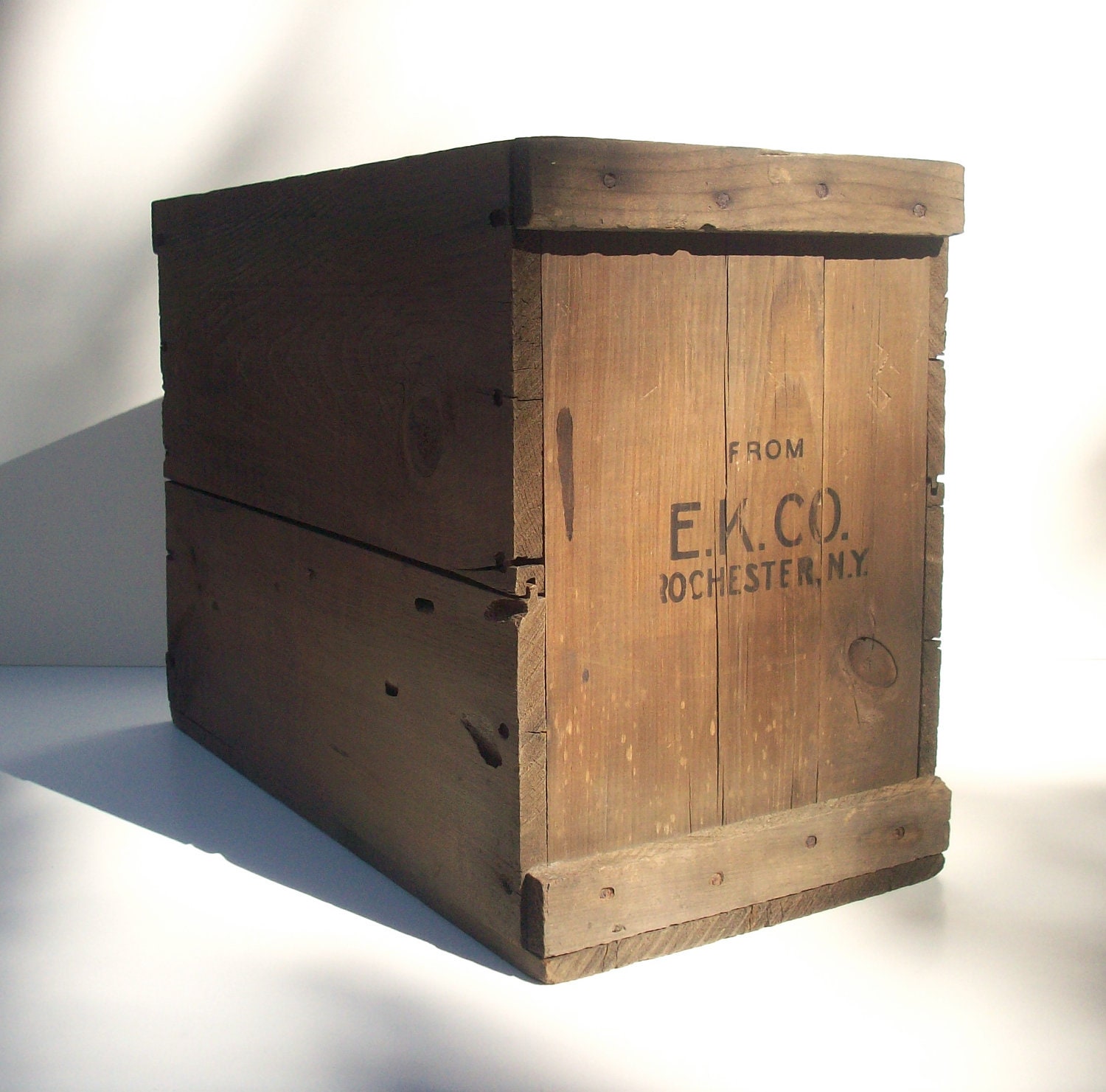 Vintage Eastman Kodak Wood Shipping Box or Crate / Rochester