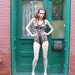 Bodysuit Lingerie Leopard Bullet Bra 1970s 70s Vintage Pin Up Burlesque S XS Busty 34 E