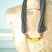 Yellow & Pink Beaded Jersey Necklace, handmade by brandy-son Zen master flash