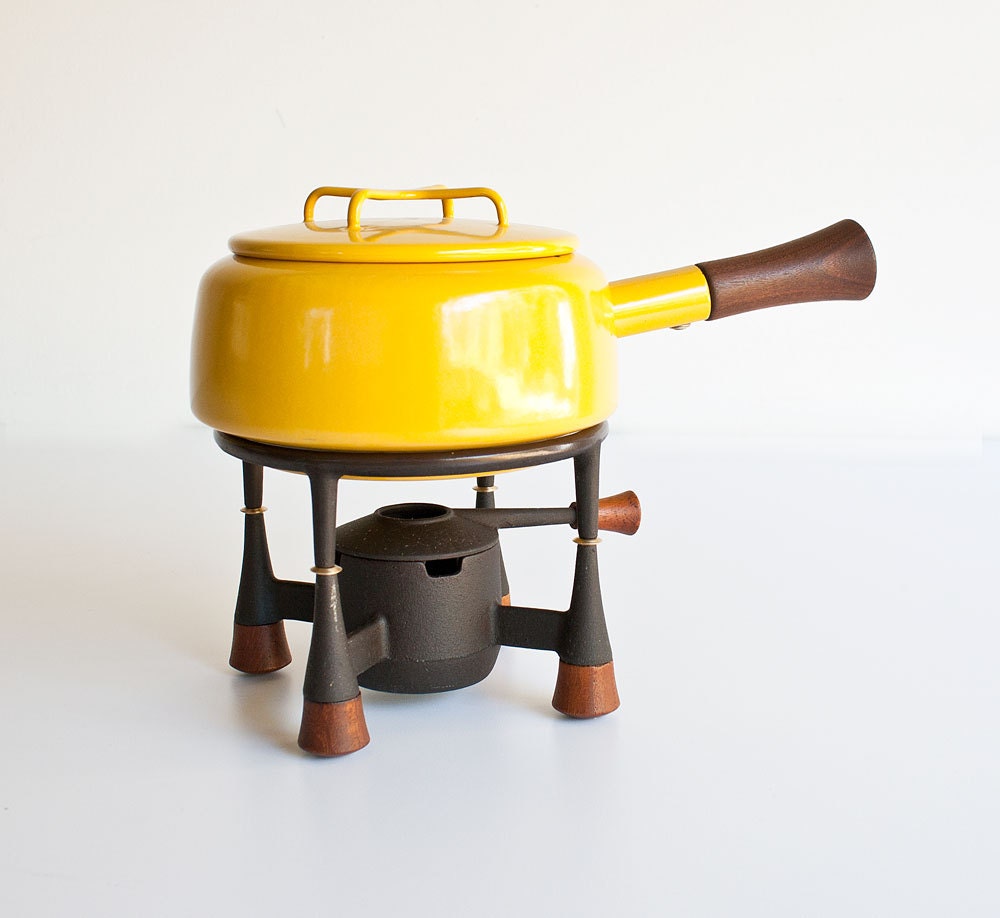 Vintage Danish Modern Dansk Fondue Pot & Stand