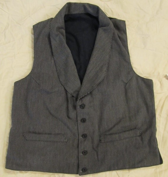 Vest Grey Civil War Civilian Size 38-40 by TreadleTreasures