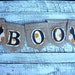 BOO Halloween banner, Halloween garland, burlap banner, halloween bat, halloween party decoration, trick or treat