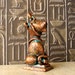 Sekhmet - Lioness Goddess- She Who Is Powerful - Miniature Altar Statue and Votive Amulet - Handmade and Painted with Copper Patina Finish