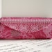 Pink Indian Sari Clutch Purse, Pink clutch bag