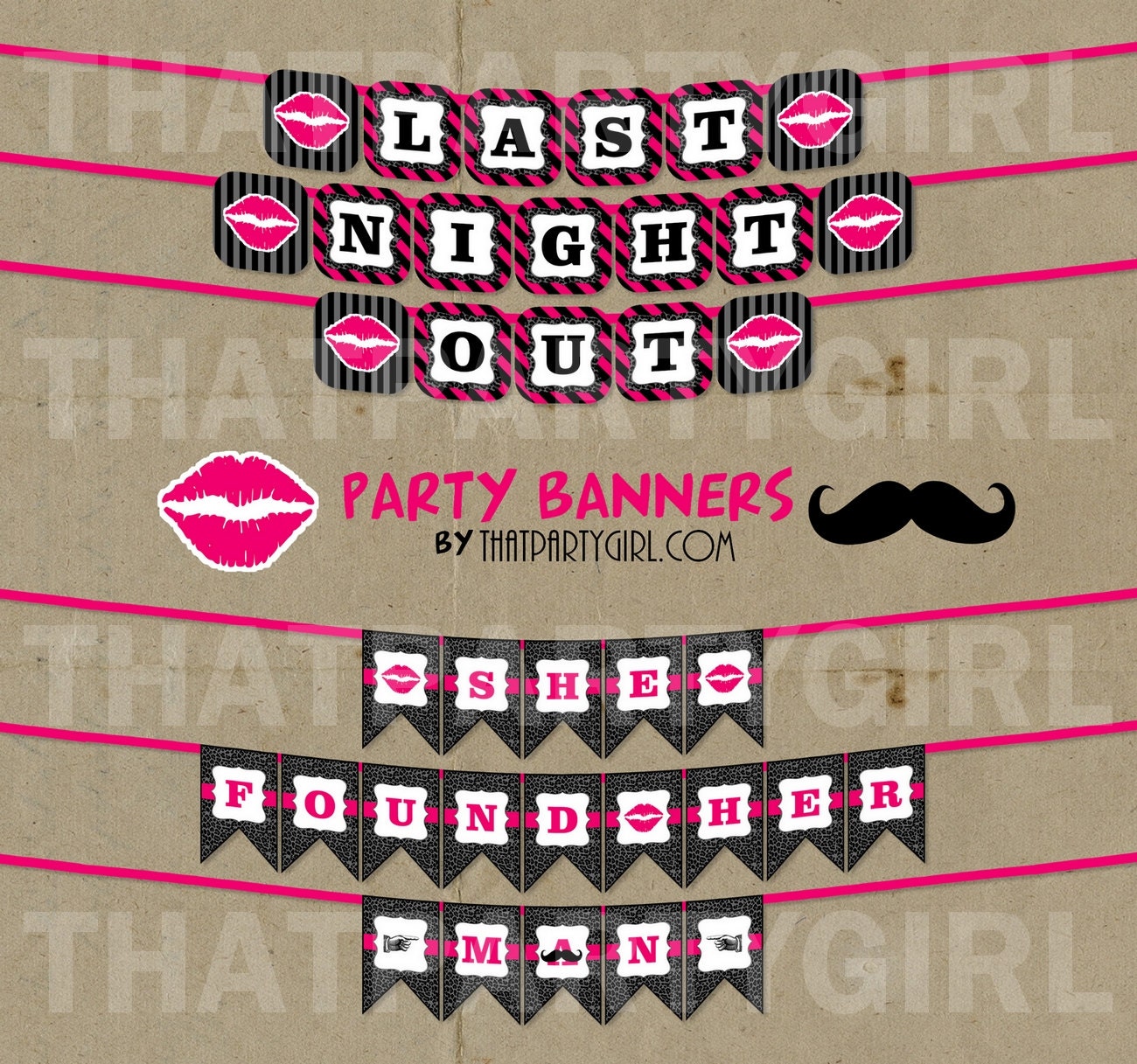 Bachelorette Party Banner
 Bachelorette Party Banner DIY digital U Print Instant