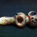 Glass Pipe Triple Donut With Trapped Free Moving Marble Tobacco Spoon Pipe