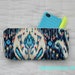 Pencil Case/Cosmetic Bag/ Gadget Case - Blue Ikat - LAST ONE