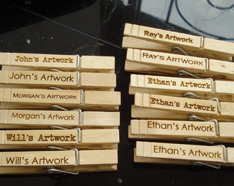 25 Custom Clothespin Wedding Favors place card holders