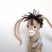 Nestor - The Long-Eared Christmas Donkey. Art Toy. Felt Marionette. Felted Puppet. Stuffed . Special order for Steven