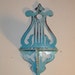 Vintage Blue Wood Shelf Musical Harp rustic wall hanging