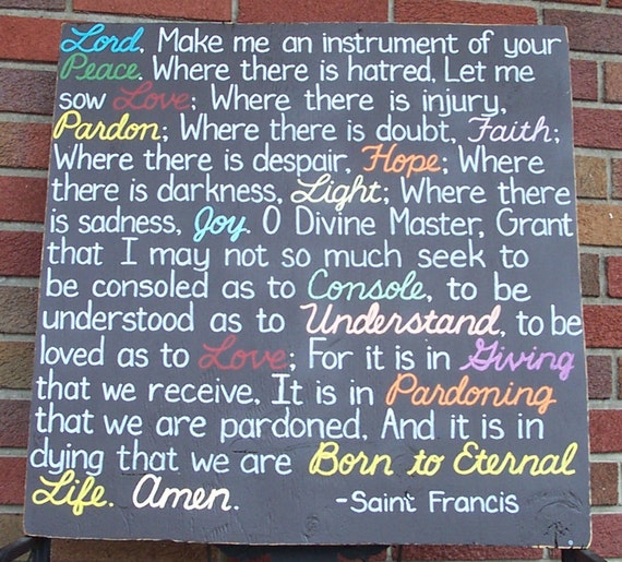 Prayer Of St Francis Religious Sign 24x24 Sarah Mclachlan