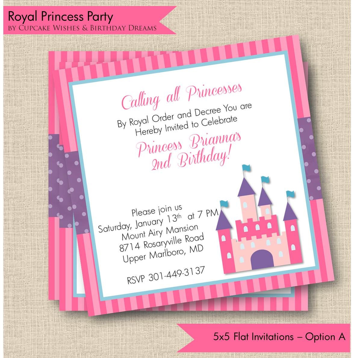 Royal Princess Printable Party Invitations 