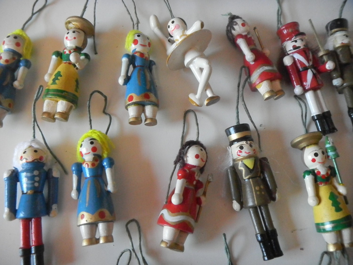 VINTAGE Nutcracker Mini Wooden Ornaments