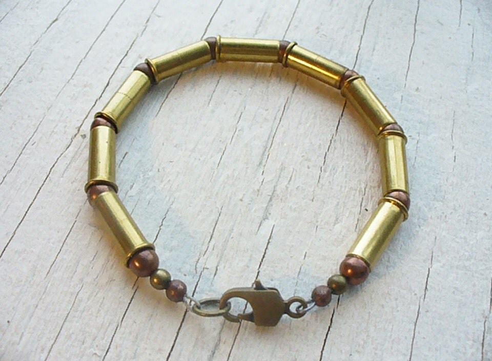 Unique Bullet Shell Casings Bracelet by BrooklynAlienArt on Etsy