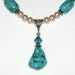 Custom Bead Necklace and Earrings - Turquoise Nuggets, Crystals and Pearls OOAK