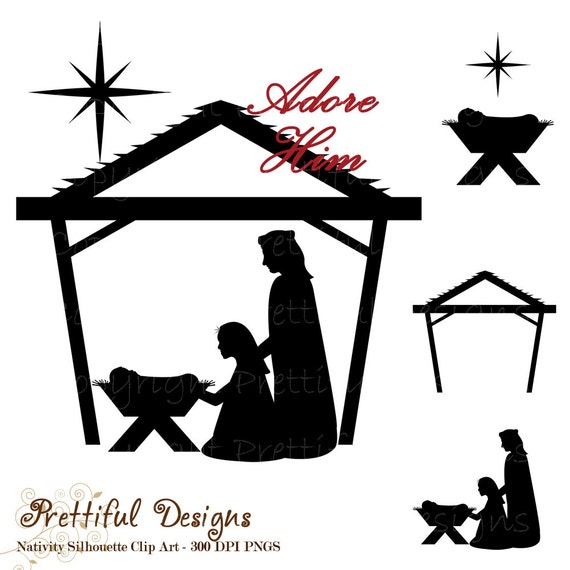 Download Nativity Silhouette Clip Art Christmas Clipart for Commercial