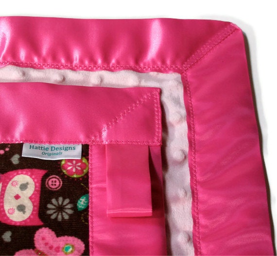 Baby Girl Security Blanket in Soft Corduroy Owls