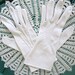 Vintage 60's White Gloves with Detailed Stitching Mid Length Size 7