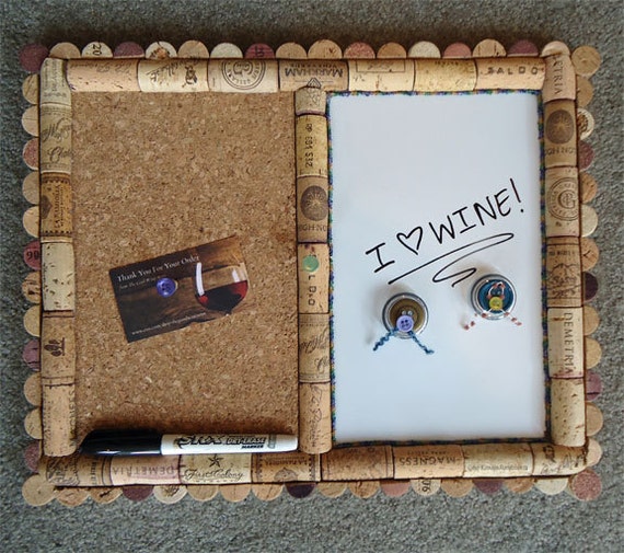 Wine Cork Message board and by TheGoodWineArtist on Etsy