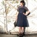 1950s vintage dress - navy blue lace and tulle