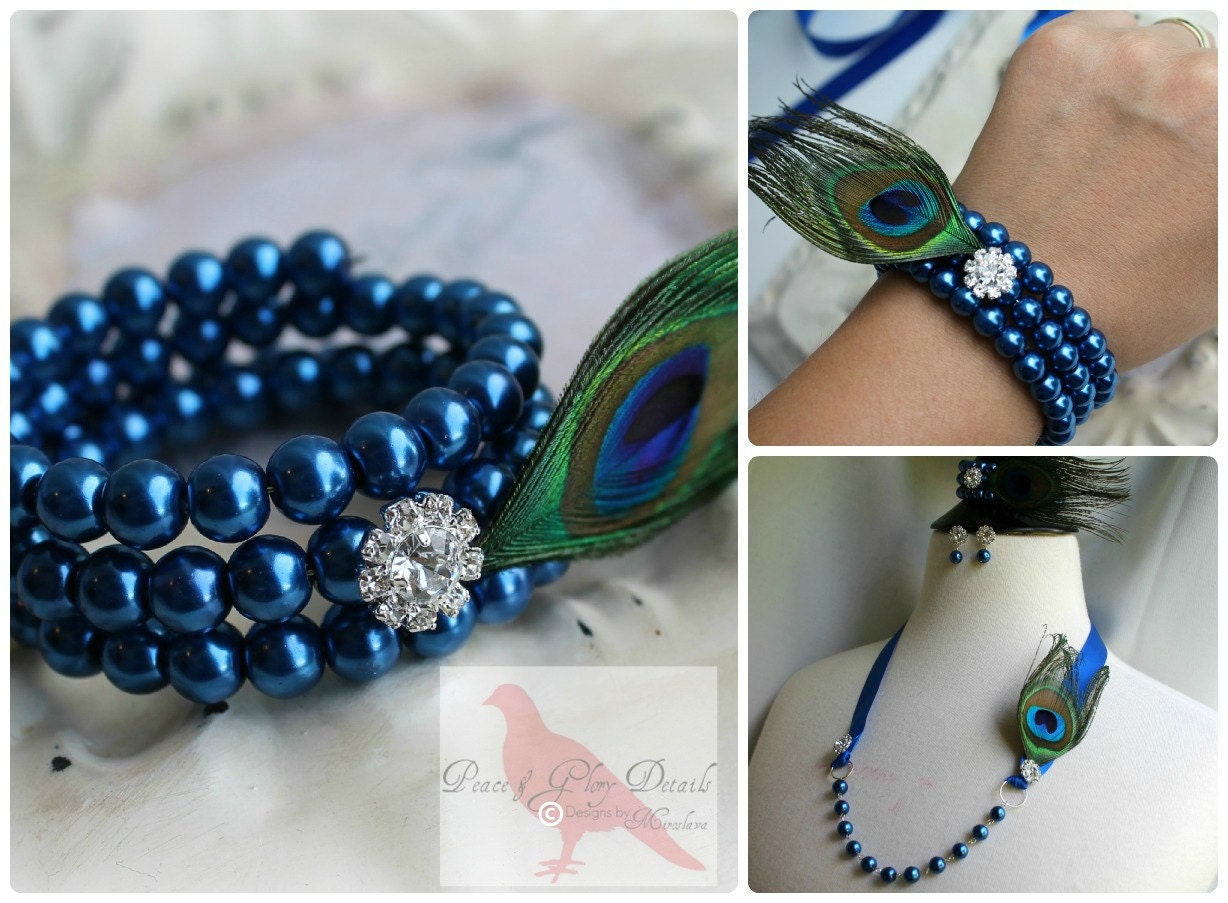 Bridal Jewelry Necklace Pearl Ribbon by peaceandglorydetails