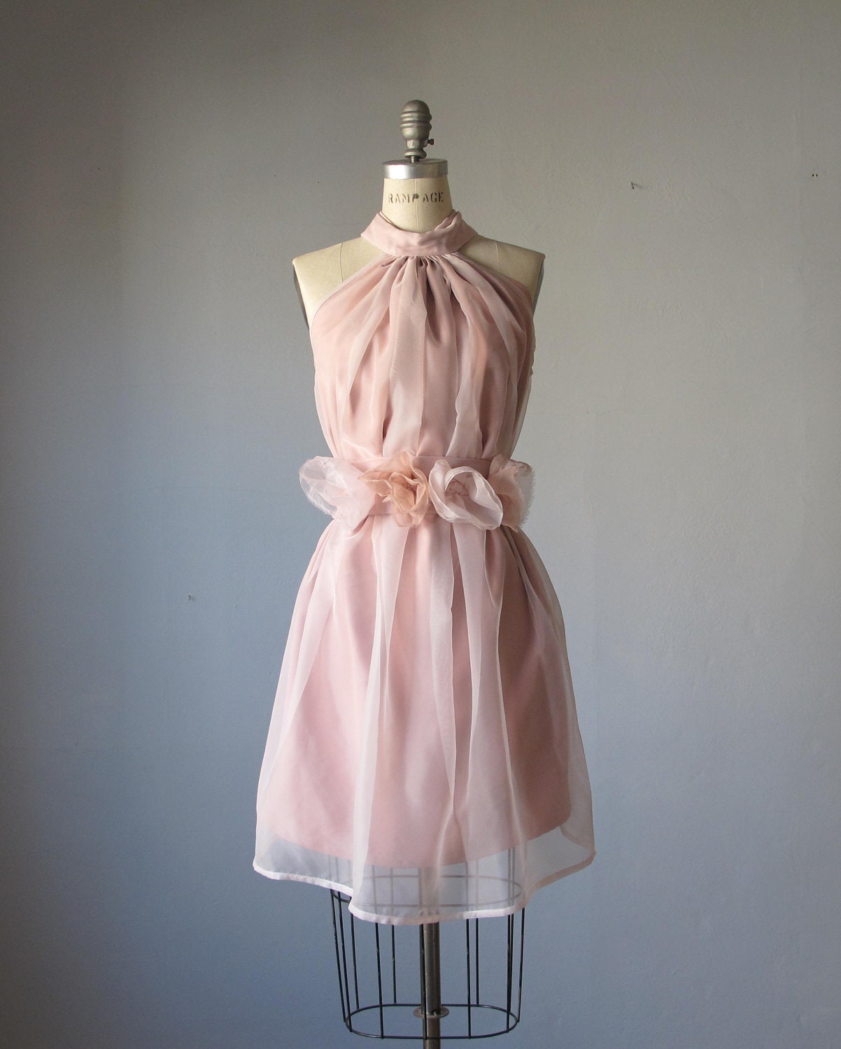 Items similar to Dress , blush pink , chiffon , romantic , party dress ...