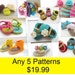 Sale , Crochet Pattern Booties , Last Day, Any 5 Patterns for 19.99
