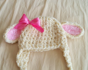 Newborn Baby Hat - Lamb Hat - Baby Lamb Hat - Baby Lamb Hat - by JoJosBootique