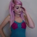 THE LITTLE MERMAID inspired Ariel princess racer back teal tank top with sparkly pink shell appliques