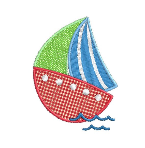 Sailboat APPLIQUE Machine Embroidery Designs by SewWithLisaB