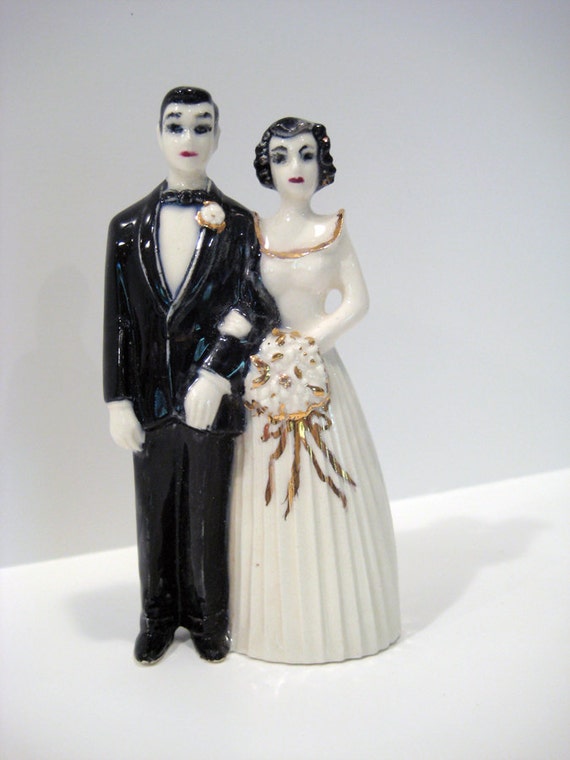 Vintage Wedding Cake Topper 40s 50s Vampire