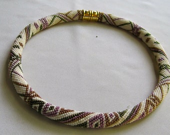 Bead Crochet Necklace Pattern: Boxes and Spirals Bead Crochet Sampler Necklace Pattern