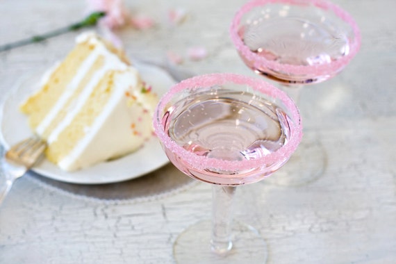 Wedding Cake flavored rim sugar - cocktail rimming sugar - pink colored sugar that makes your signature drink delicious - recipes included