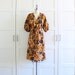 Vintage Dress, Mustard Yellow Atomic Wiggle Dress 50s 60s Dress, Joan Mad Men Dress, size Large XL