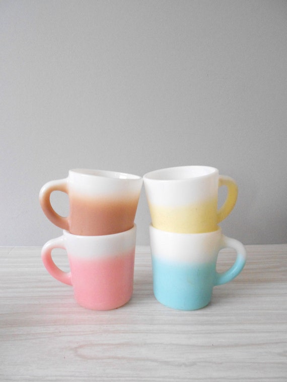 Download pastel milk glass coffee mugs // set of 4