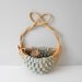 shabby chic country wooden turquoise wall hanging basket