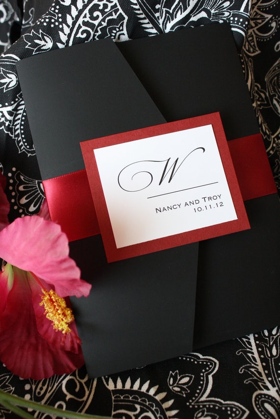 Wedding Invitations For A Red And Black Wedding 1