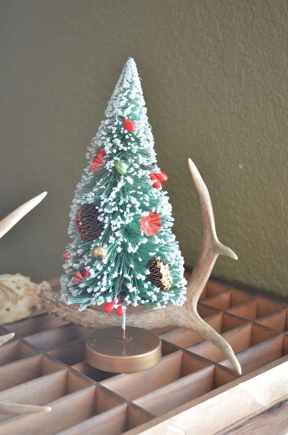 vintage christmas tree bottle brush 10 inch by myvintagefix vintage christmas tree bottle brush 10 inch by myvintagefix