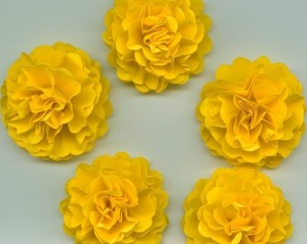 Bright Yellow Carnation Paper Flowers Embellishments