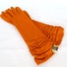 RESERVED Vintage Pumpkin Orange Gloves Long New Unused Size Medium