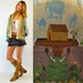 novelty NOAHS ARK animal TAPESTRY jacket blazer, extra small - medium