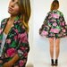 cheerful ROSE cluster GRUNGE revival blazer JACKET, extra small - small