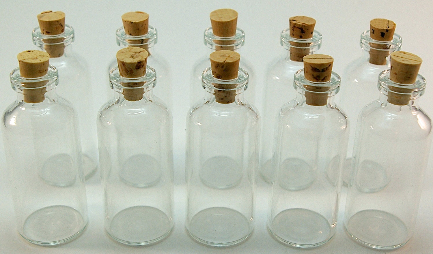 20 Mini Glass 10 ml Bottles with Corks for by TrioArtisanDesigns